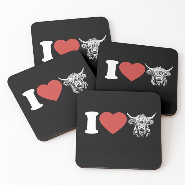 Item preview, I Love Highland Cattle - Heart - Cow - Cattle breeding designed and sold by Halfstone.
