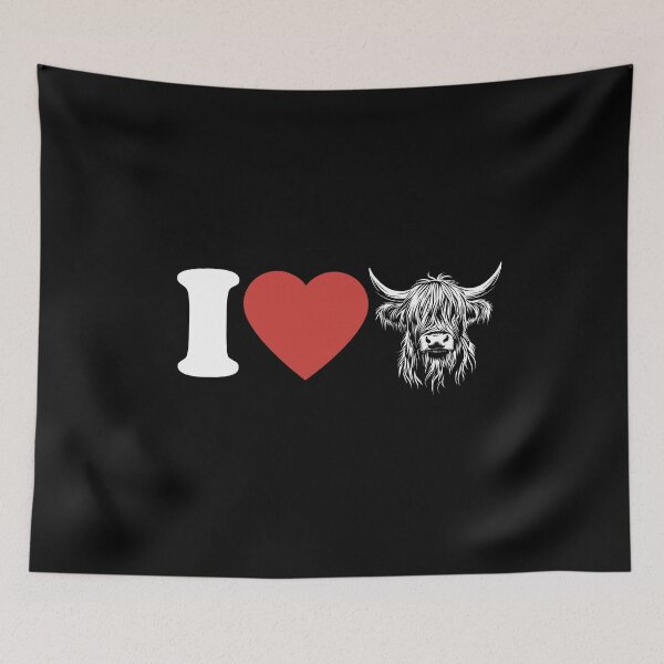 Item preview, I Love Highland Cattle - Heart - Cow - Cattle breeding designed and sold by Halfstone.