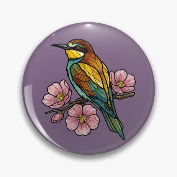Item preview, European Bee Eater Floral Bird Illustration designed and sold by BirdsnStuff.