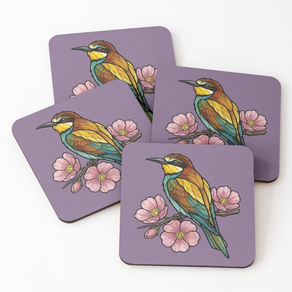 Item preview, European Bee Eater Floral Bird Illustration designed and sold by BirdsnStuff.