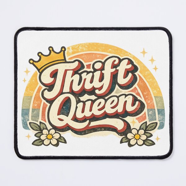 Item preview, Thrift Queen Retro Vintage Typography – Thrifting Lover Aesthetic Design designed and sold by Luvahawb.