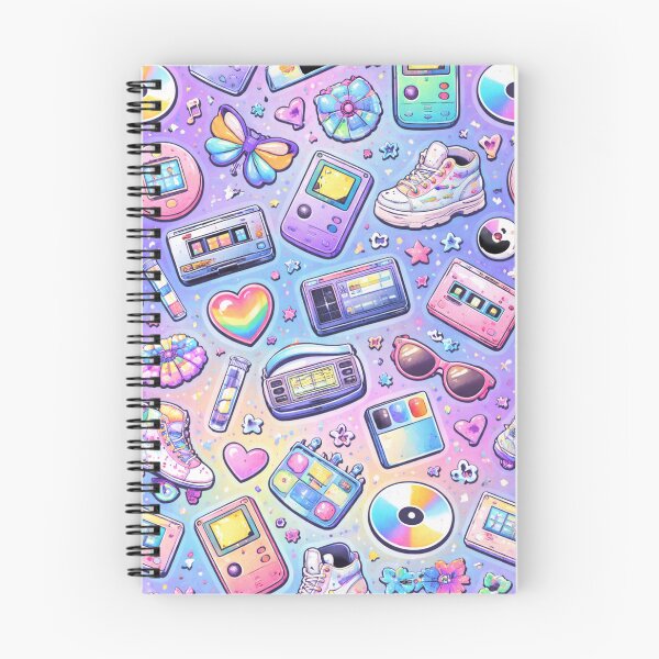 Item preview, 90s Retro Nostalgia Pattern AI – Pastel Y2K Icons Seamless Design designed and sold by Cleora Art .