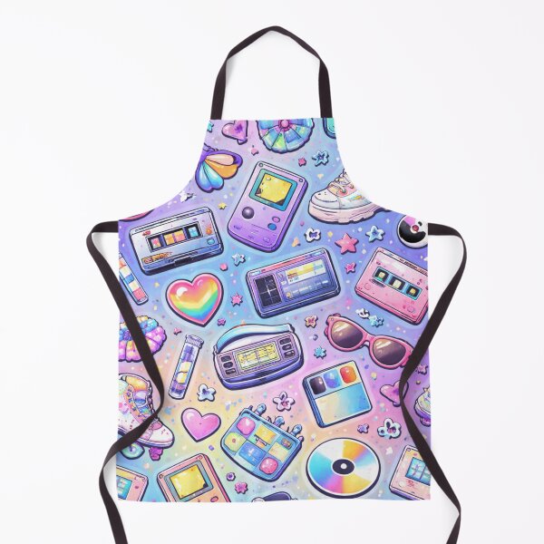 Item preview, 90s Retro Nostalgia Pattern AI – Pastel Y2K Icons Seamless Design designed and sold by Cleora Art .