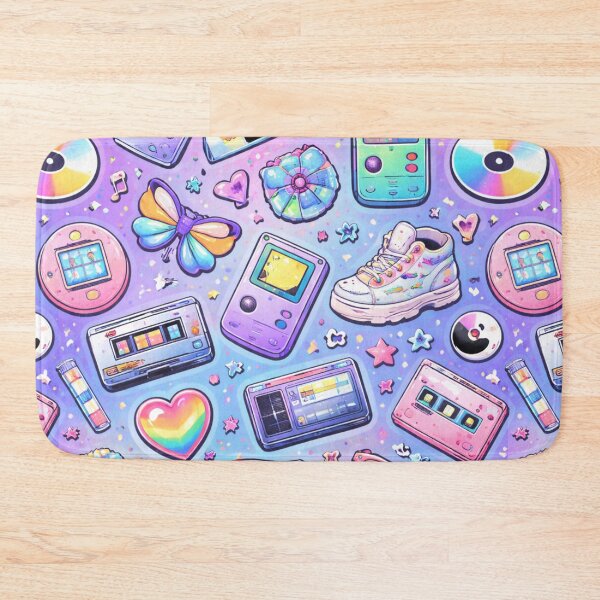 Item preview, 90s Retro Nostalgia Pattern AI – Pastel Y2K Icons Seamless Design designed and sold by Cleora Art .