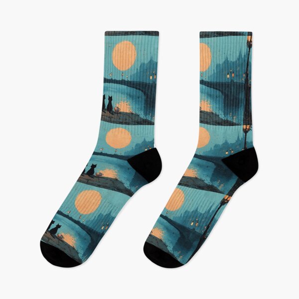 Item preview, Cats on a bridge under moonlight designed and sold by Erika Kaisersot.