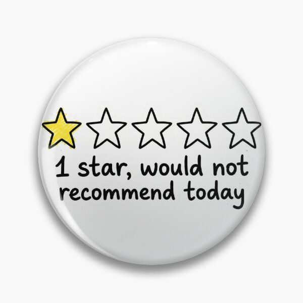 Item preview, 1 Star Would Not Recommend Today Funny Rating designed and sold by simonbluevski.