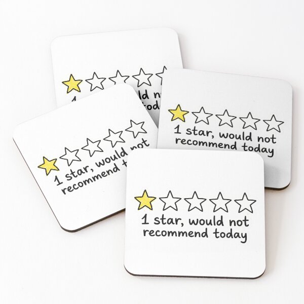 Item preview, 1 Star Would Not Recommend Today Funny Rating designed and sold by simonbluevski.