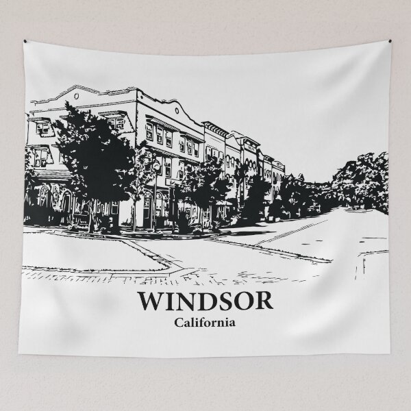 Item preview, Windsor CA - Ink Cityscape Illustration designed and sold by Lakeric Cityscapes.