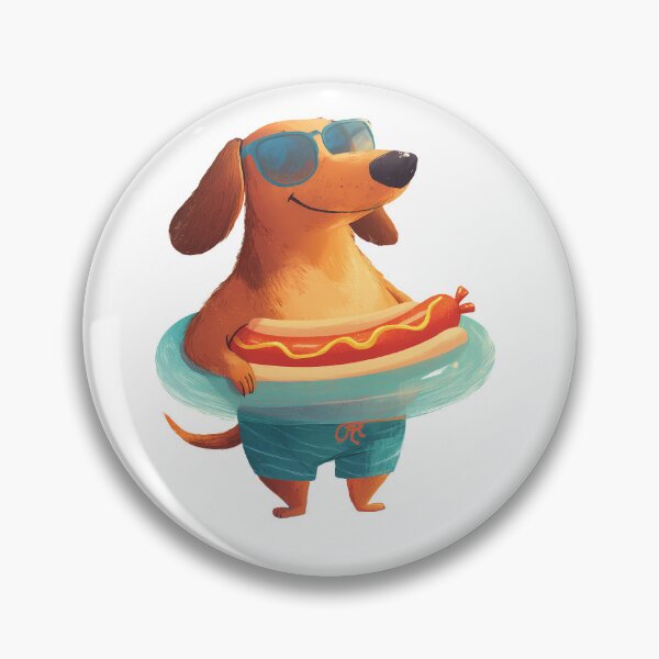 Item preview, Summer Dachshund Pool Float – Hot Dog Sausage Dog designed and sold by Beachy Beasts.