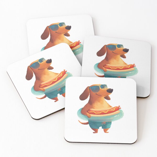 Item preview, Summer Dachshund Pool Float – Hot Dog Sausage Dog designed and sold by Beachy Beasts.