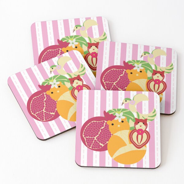 Item preview, Fruity Friend on Pink Vertical Strip designed and sold by Digitalmyth's Designs.
