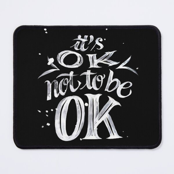 Item preview, It's OK Not To Be OK - Silver Brush Lettering Mental Health Art designed and sold by Latikshop.