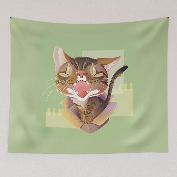 Item preview, Happy Cat in a Box designed and sold by RyukiArtbook.