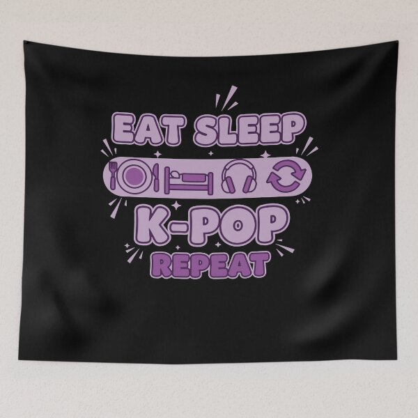 Item preview, Eat Sleep K-Pop Repeat Korean Music Kpop Fans Love designed and sold by LuminOrb.