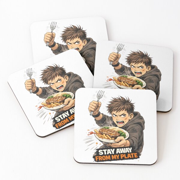 Item preview, Stay Away From My Plate – Funny Food Defense Meme Illustration designed and sold by Snackwear Apparel.