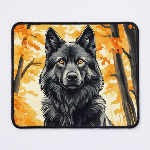 Item preview, Black Wolf in Autumn Forest designed and sold by PetsArt.