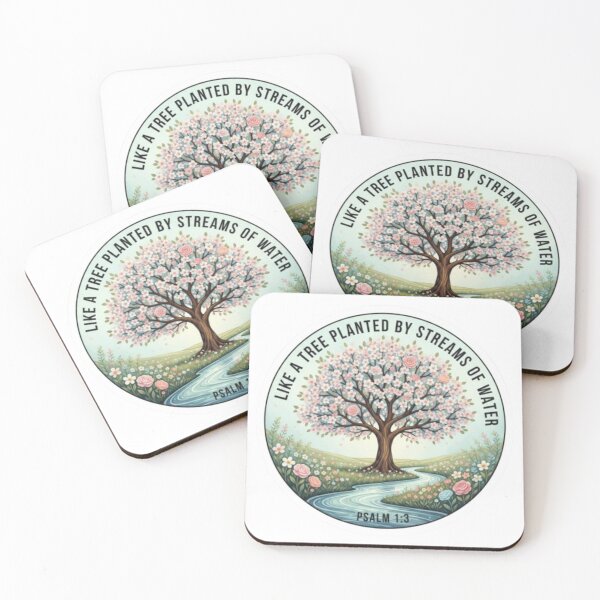 Item preview, Psalm 1:3 Christian Sticker – Tree Planted by Streams of Water – Faith Floral Bible Verse Sticker designed and sold by Nara8.