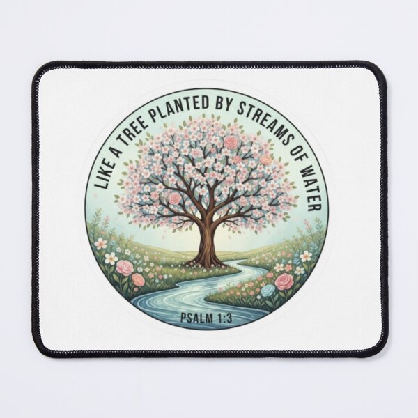 Item preview, Psalm 1:3 Christian Sticker – Tree Planted by Streams of Water – Faith Floral Bible Verse Sticker designed and sold by Nara8.