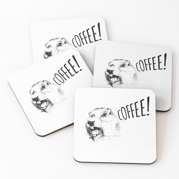 Item preview, Funny Screaming Marmot Needs Coffee Sketch designed and sold by Latikshop.