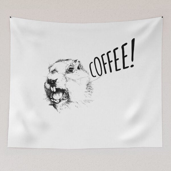 Item preview, Funny Screaming Marmot Needs Coffee Sketch designed and sold by Latikshop.