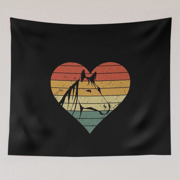 Item preview, I love horses - retro horse head and heart designed and sold by Halfstone.