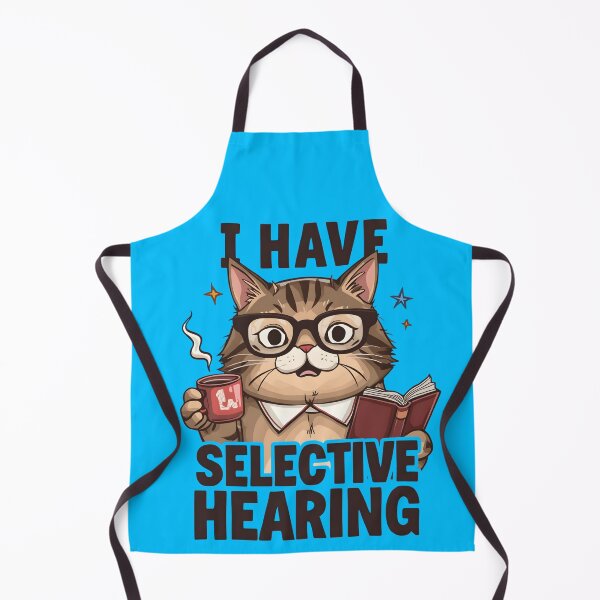 Item preview, I Have Selective Hearing Cat Book Coffee designed and sold by TeeSpectrume.
