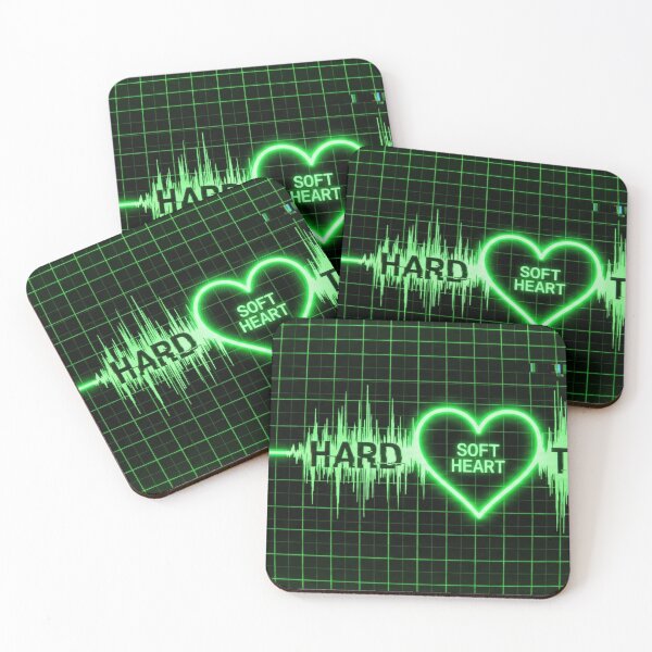 Item preview, Hard Techno Soft Heart Green Neon EKG Glitch Monitor designed and sold by RaveNamaste.
