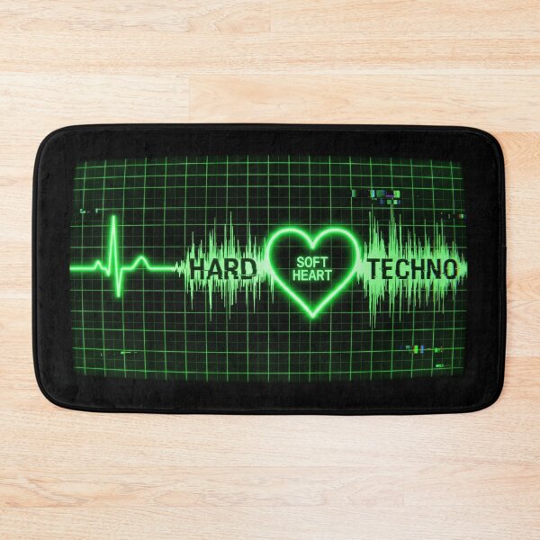Item preview, Hard Techno Soft Heart Green Neon EKG Glitch Monitor designed and sold by RaveNamaste.