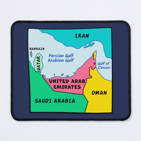 Item preview, The Gulf Map, Vibrant Middle East Geography Art designed and sold by mashmosh.