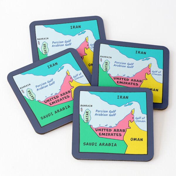 Item preview, The Gulf Map, Vibrant Middle East Geography Art designed and sold by mashmosh.