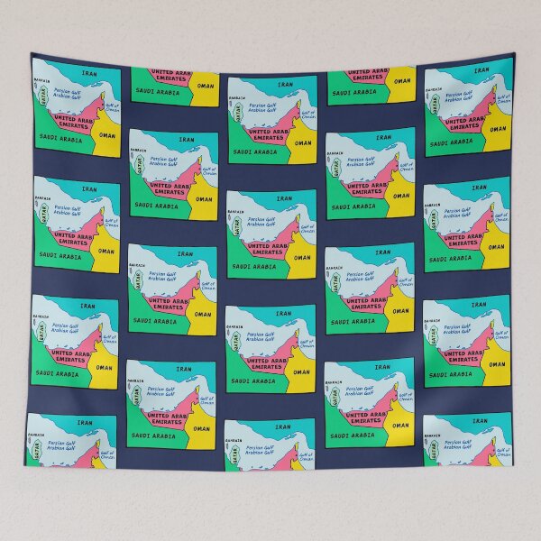 Item preview, The Gulf Map, Vibrant Middle East Geography Art designed and sold by mashmosh.