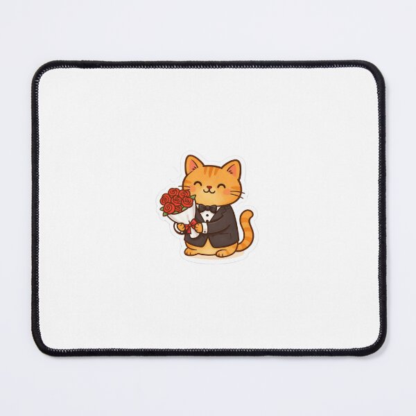 Item preview, Valentines Cat- Orange Tabby in Tux with Roses designed and sold by jensenlovescats.