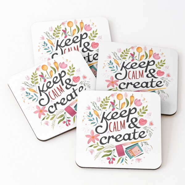 Item preview, Keep Calm & Create Floral Watercolor Artist Quote designed and sold by Latikshop.