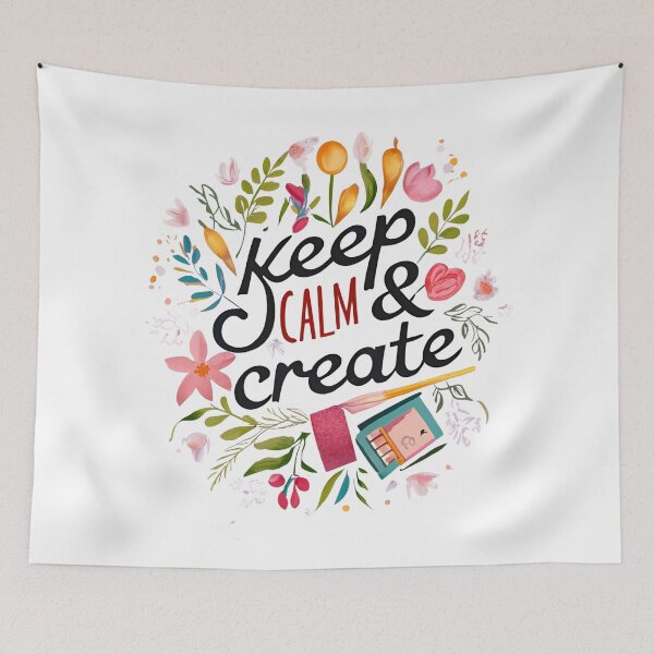 Item preview, Keep Calm & Create Floral Watercolor Artist Quote designed and sold by Latikshop.