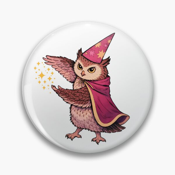 Item preview, Magic Owl Wizard with Sparkles – Cute Fantasy Illustration designed and sold by Senkov.