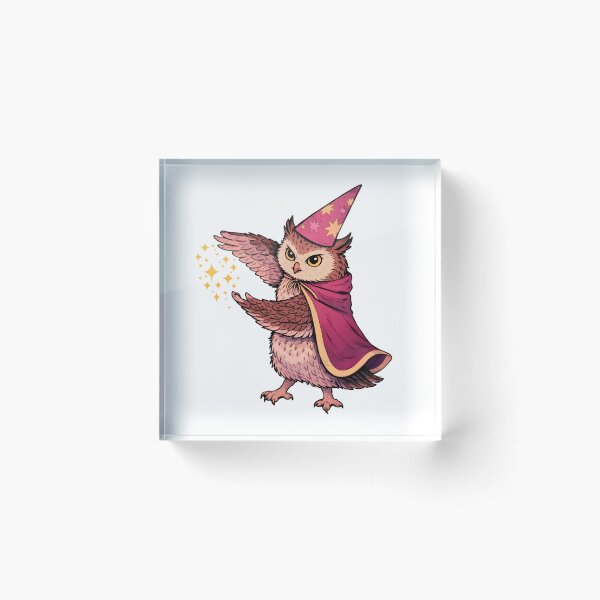 Item preview, Magic Owl Wizard with Sparkles – Cute Fantasy Illustration designed and sold by Senkov.