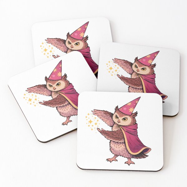 Item preview, Magic Owl Wizard with Sparkles – Cute Fantasy Illustration designed and sold by Senkov.