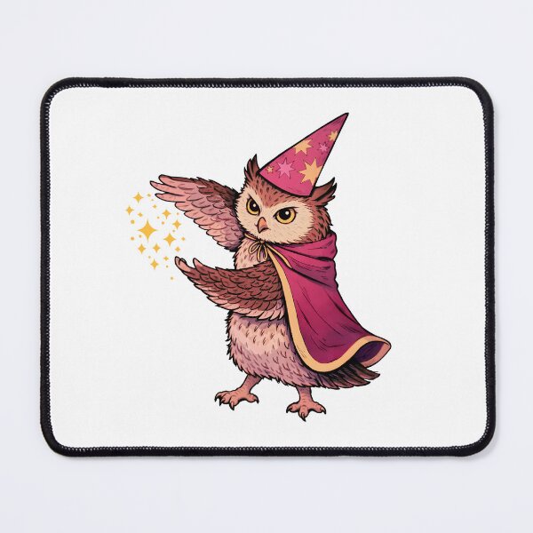 Item preview, Magic Owl Wizard with Sparkles – Cute Fantasy Illustration designed and sold by Senkov.