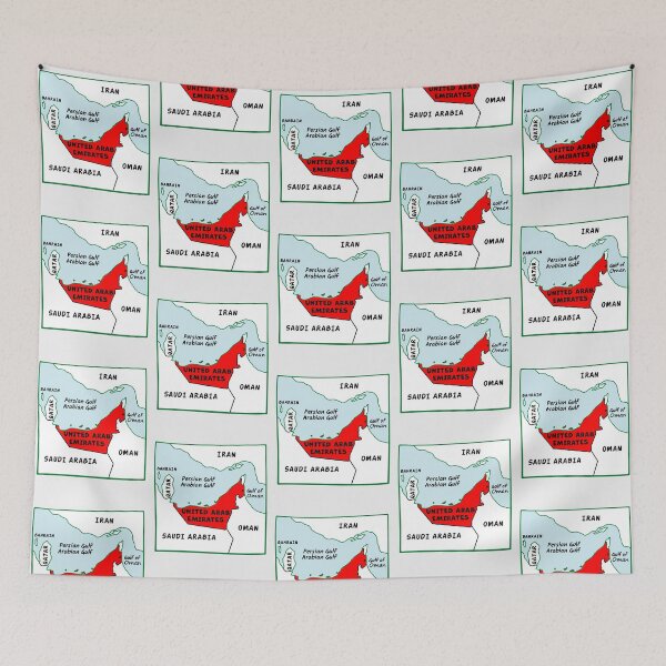 Item preview, United Arab Emirates Map - UAE Pride Minimalist Design designed and sold by mashmosh.