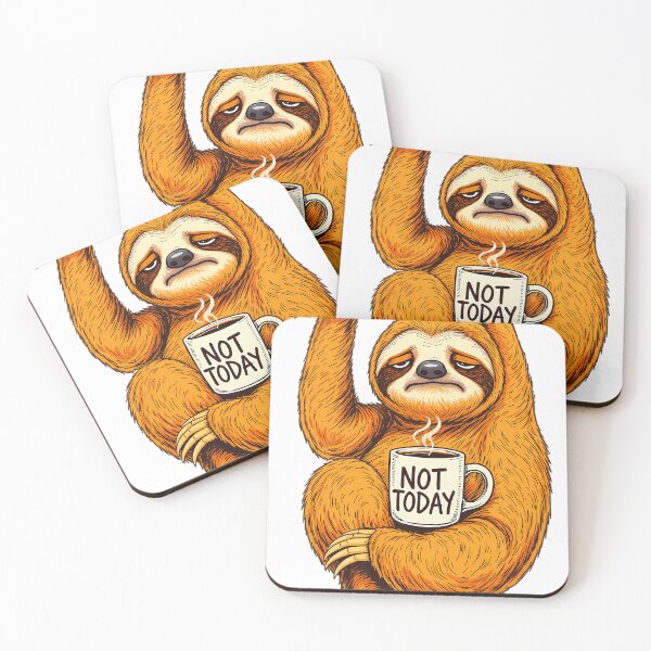 Item preview, Not Today - Lazy Sloth Monday Mood designed and sold by etuvibes.
