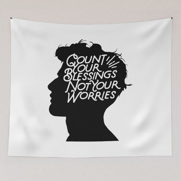 Item preview, Count Your Blessings Not Your Worries Silhouette Typography designed and sold by Latikshop.