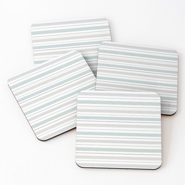 Item preview, Vintage Woven Texture Muted Teal and Mist Grey Striped Pattern designed and sold by kornkobart.