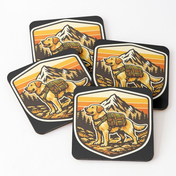 Item preview, Hiking Labrador Adventure Badge – Retro Mountain Trail Sticker designed and sold by PawPrintCustom.