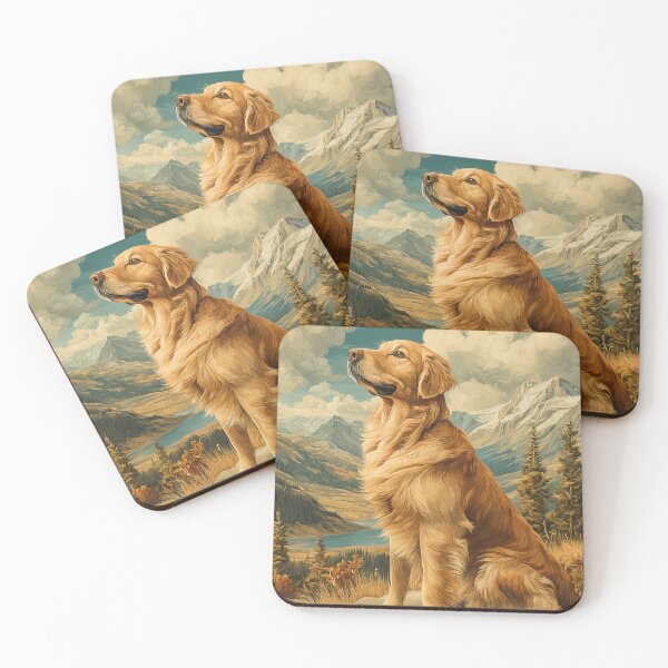 Item preview, Golden Retriever in Mountain Landscape designed and sold by PetsArt.