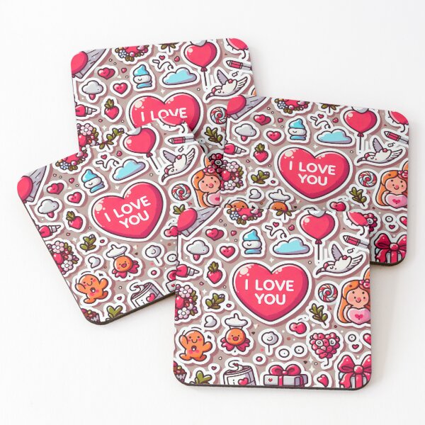 Item preview, I Love You Cute Retro And Kawaii Vantentine's Day  designed and sold by Lovemountain.