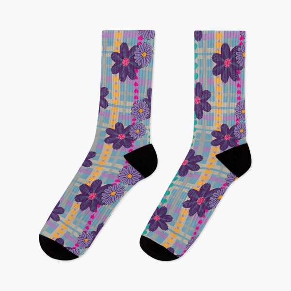 Item preview, Retro Floral Fantasy on Pastel Plaid  designed and sold by Digitalmyth's Designs.