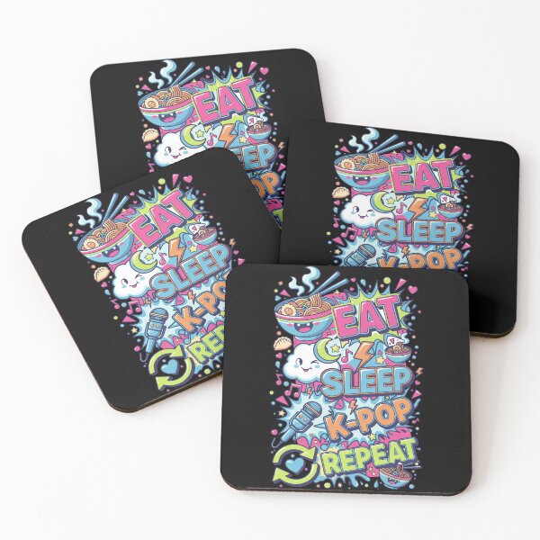 Item preview, Eat Sleep K-Pop Repeat Cute Korean Music Anime designed and sold by LuminOrb.