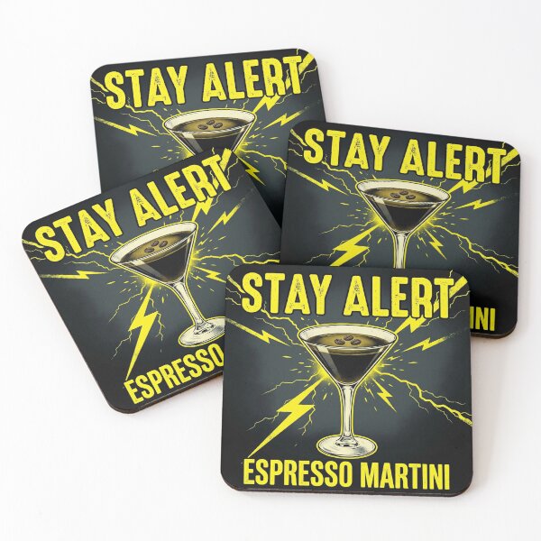 Item preview, Electric Espresso Martini - STAY ALERT Propaganda Style Art designed and sold by Cozy-Old-Pub.