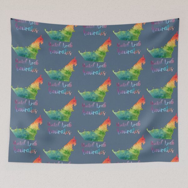 Item preview, Artistic UAE Map, Vibrant Watercolor United Arab Emirates Pride designed and sold by mashmosh.