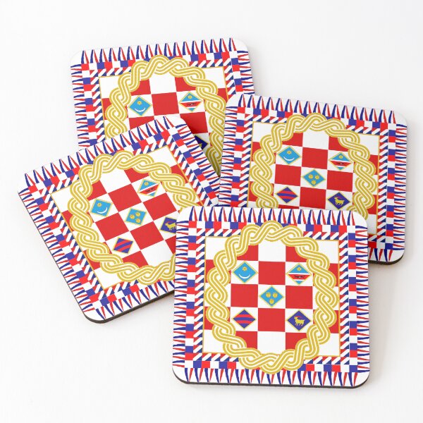Item preview, Croatia Hrvatska National Symbols Flag Art | Medieval Checkerboard Design designed and sold by Based History.